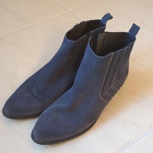 Sundance Veracruz Vintage Inspired Women's Blue Suede Ankle Boots Western 39/8.5